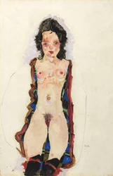 Nu avec jarretières rouges